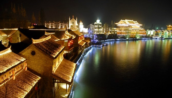 台儿庄古城夜景