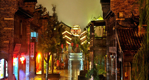 台儿庄古城旅游攻略之台儿庄古城夜景 台儿庄古城旅游攻略之台儿庄古城夜景