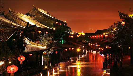 台儿庄古城夜景漂亮的旅游景点之【月老河】