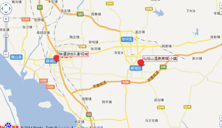 枣庄旅游必去景点仙坛山温泉小镇地图