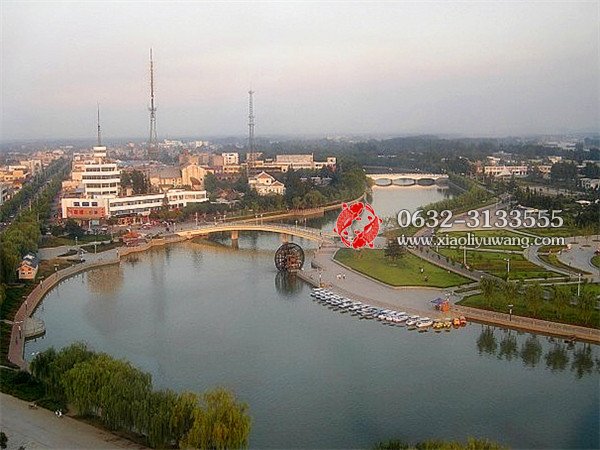 台儿庄城市风景鸟瞰图