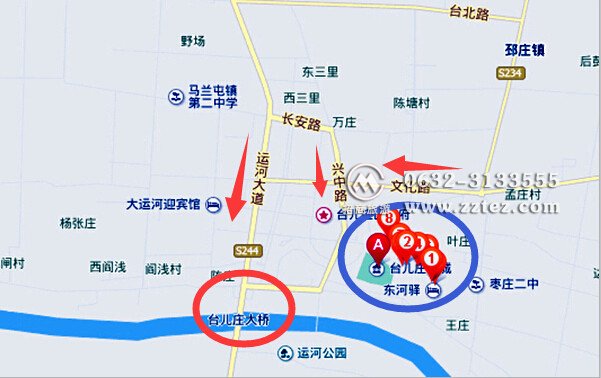 台儿庄古城在山东省枣庄市南端的台儿庄区