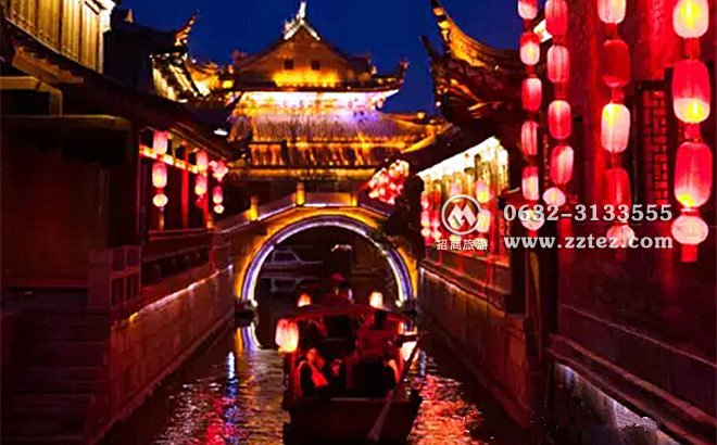 台儿庄古城一道靓丽风景线-摇船妹子