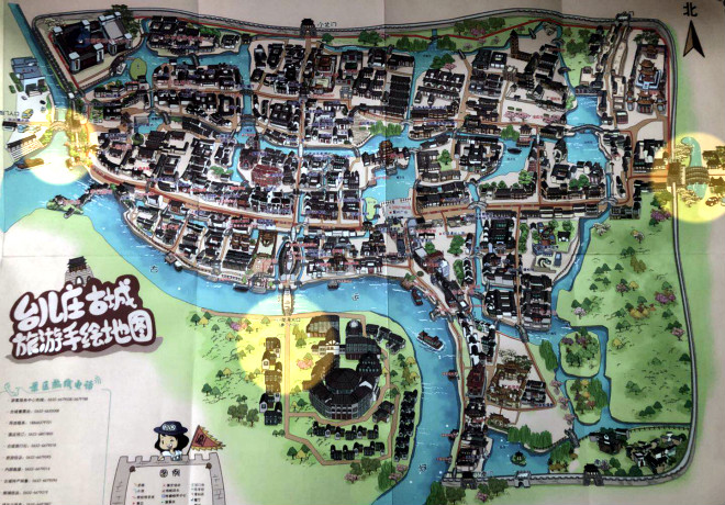台儿庄古城游览路线东门进城 台儿庄古城游览路线东门进城