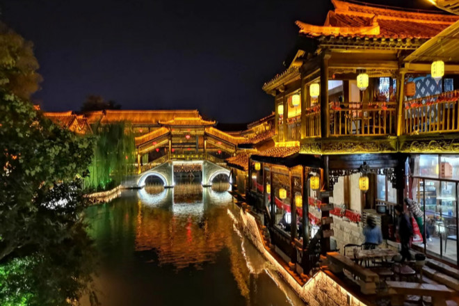 台儿庄古城景区简介夜景 台儿庄古城景区简介夜景
