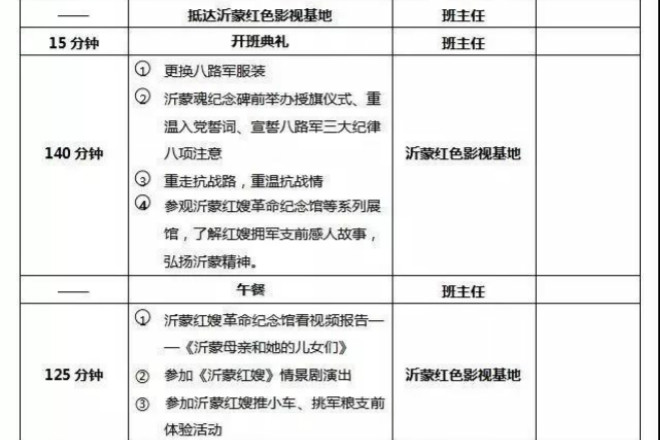 沂蒙精神红嫂影视基地教育课程