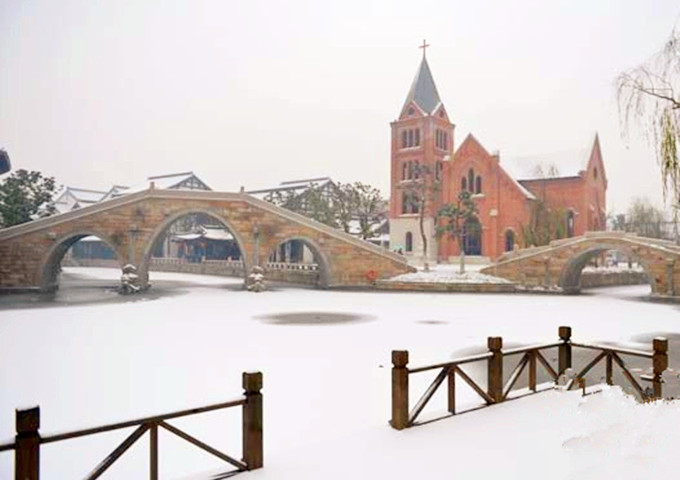 台儿庄古城雪景