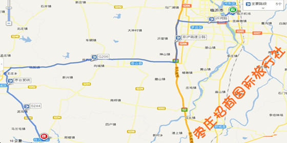 台儿庄古城到临沂机场自驾车路线
