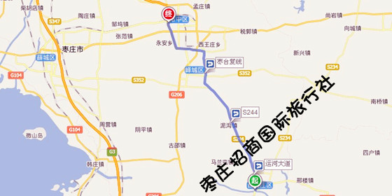 台儿庄古城到枣庄东湖公园路线
