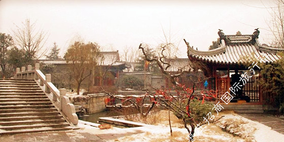 枣庄台儿庄古城雪景“双桥映月”码头 冬天的台儿庄古城,古城台儿庄的冬天